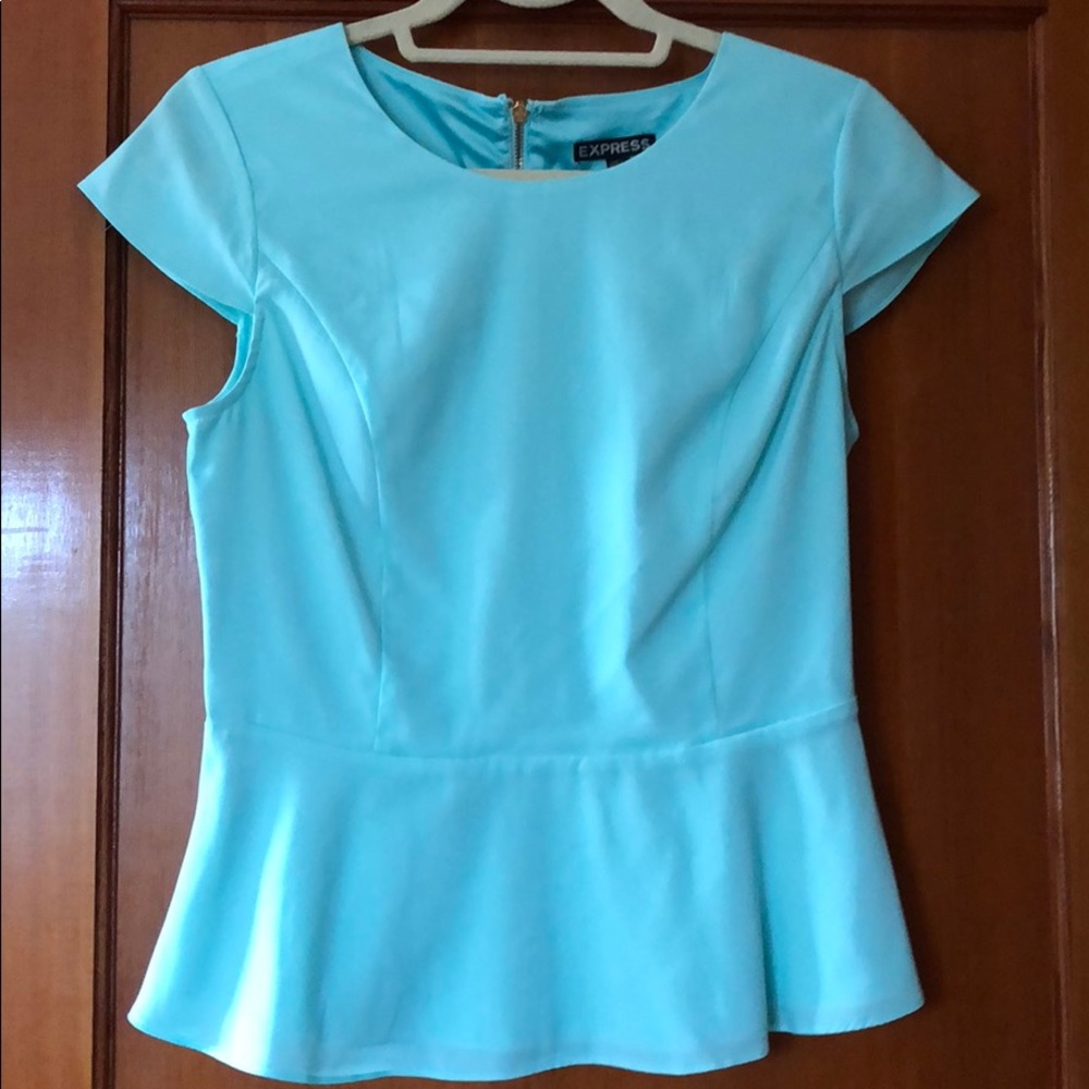 Teal Express Peplum Shirt - Small